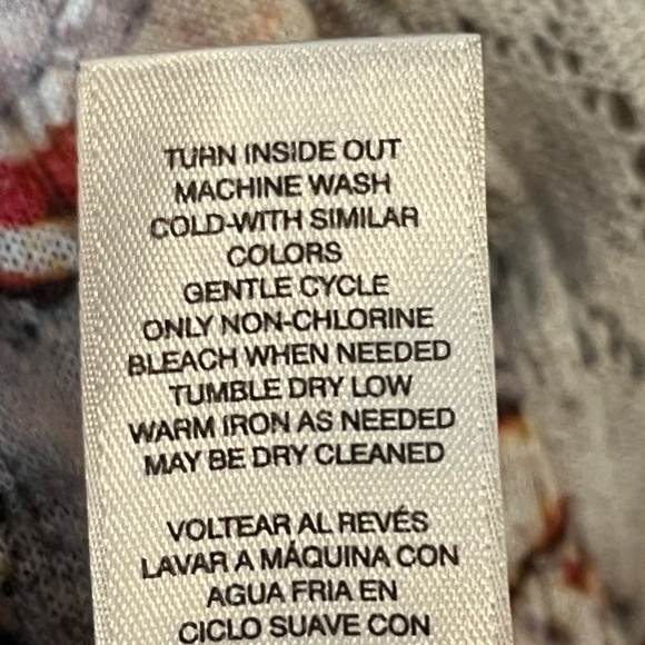 Chicos Top Women XL Orange Lace Floral Feminine Boho Western Concert Mature 80s - Picture 11 of 14